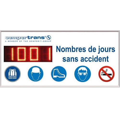 Compteur de jours sans accident - Adel Instrumentation - entièrement personnalisable avec affichage des records_0