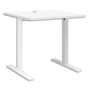 Gautier office bureau pied i fixe yes blanc - dimensions : l80 x h74 x p80 cm_0