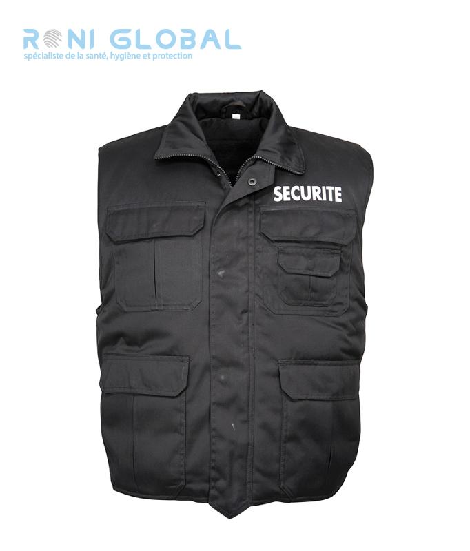 Gilet rangers sécurité en polyester/coton - City Guard - 7 poches, marquage poitrine et dos_0