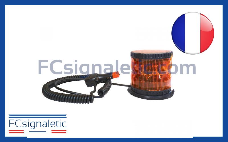 Gyrophare Gyroled orange embase magnétique prise allume cigare classe 2 rotatif STANDBY MERCURA_0