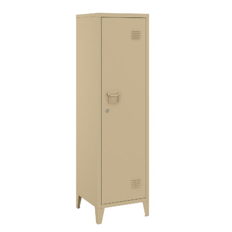 Helloshop26 - Armoire étagère meuble de rangement à casier métallique vérouillable 137 x 38 x 38 cm marron 03_0008946 - marron métal 3000224433308_0