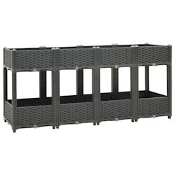 Helloshop26 - Jardinière lit surélevé plantes fleurs jardin 160 x 40 x 71 cm polypropylène gris foncé 02_0000921 - 3000072561536_0