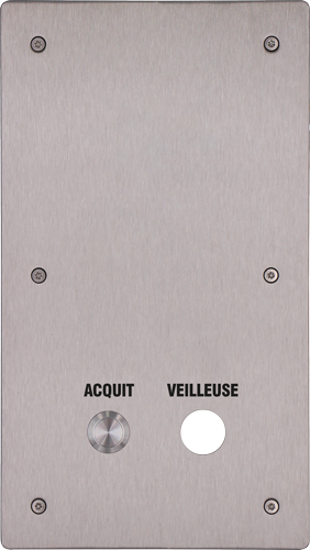 ﻿Platine couloir avec 1 bouton d'acquittement et 1 réservation pour commande veilleuse PL-1B-COR-L - REF: 550.0955_0