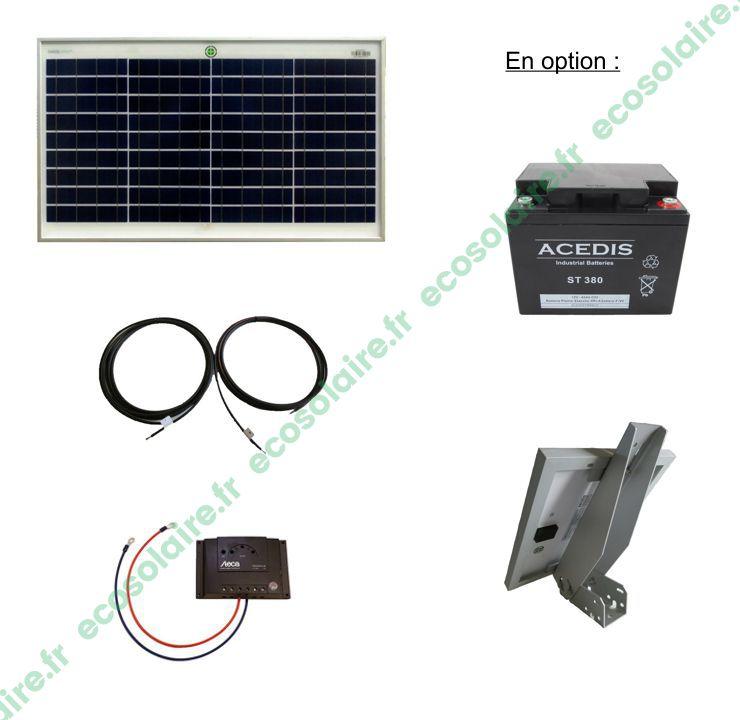 Kit autonome solaire 30W 12V Écosolaire® avec batterie 40Ah et régulateur de charge_0