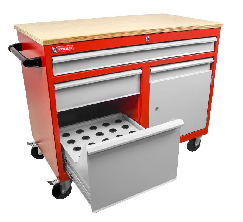 Établi mobile 3 tiroirs + 1 armoire incl. Porte-cônes ISO40 MW Tools DEW12060L3I_0