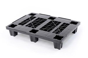 Palette plastique ultra légère Exportpal - 800x600x145 mm - PEHD recyclé avec rebords et plateau ajouré_0