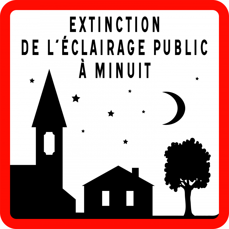 Panneau extinction de l'éclairage public - personnalisable - aluminium ou résine - tailles normées disponibles_0