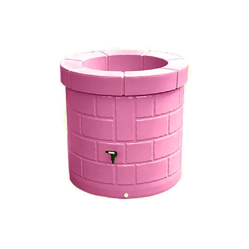 PLAST'UP ROTOMOULAGE Puits récupérateur d'eau de pluie 340l - ROSE - rose 0669014881526_0