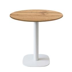 Restootab - Table Ø70cm - modèle Round blanc chene armor - marron TB-ROU1-R70M-CH.ARM_0