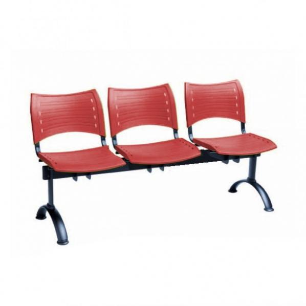 Siège poutre 3 places design rouge - idéal pour accueils et salles d'attente - Marque Rolléco_0