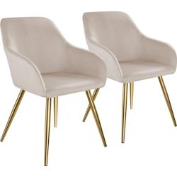 TecTake GmbH tectake Chaise MARILYN Effet velours style scandinave  taupe/or - 406115 - marron mousse 406115_0