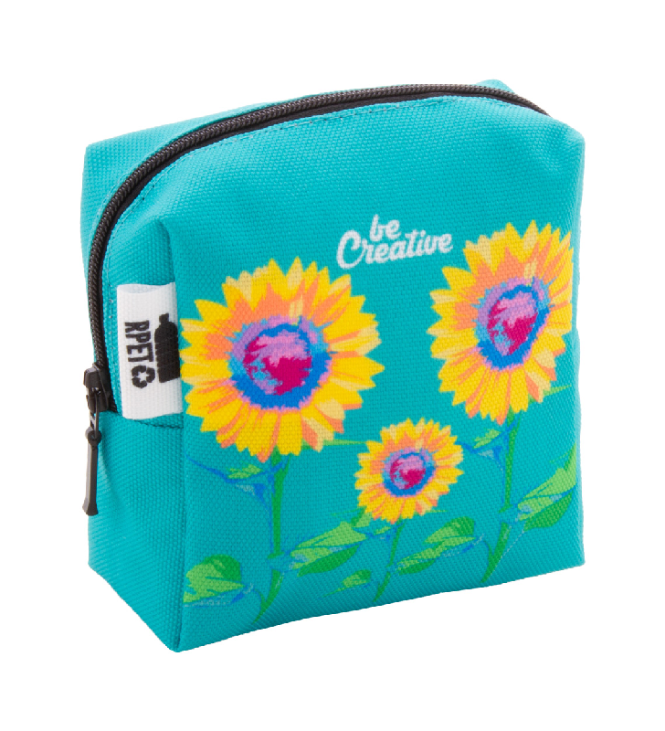 Trousse de maquillage personnalisée - polyester RPET 600D - impression sublimation - forme carrée - 50 pièces minimum_0