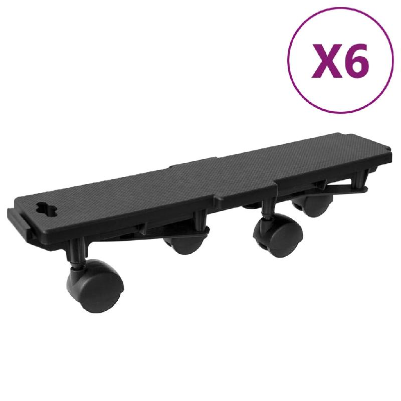 Vidaxl chariots de déménagement à 4 roues 6 pcs noir pp 170 kg 3157518_0