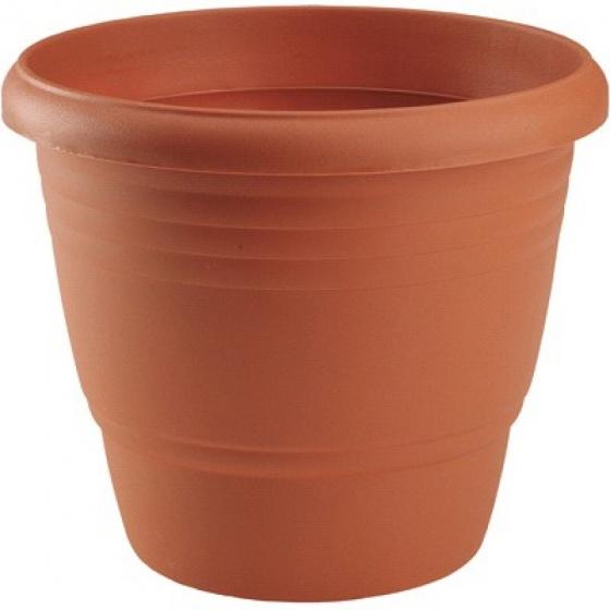 HEGA Paraiso rond - Pot de fleurs diamètre 26 cm, marron, taille unique - Design compact et robuste_0