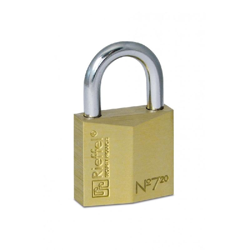 RIEFFEL 7/20 KA02 - Cadenas conventionnel en laiton avec clés semblables - Lot de 2 pièces_0