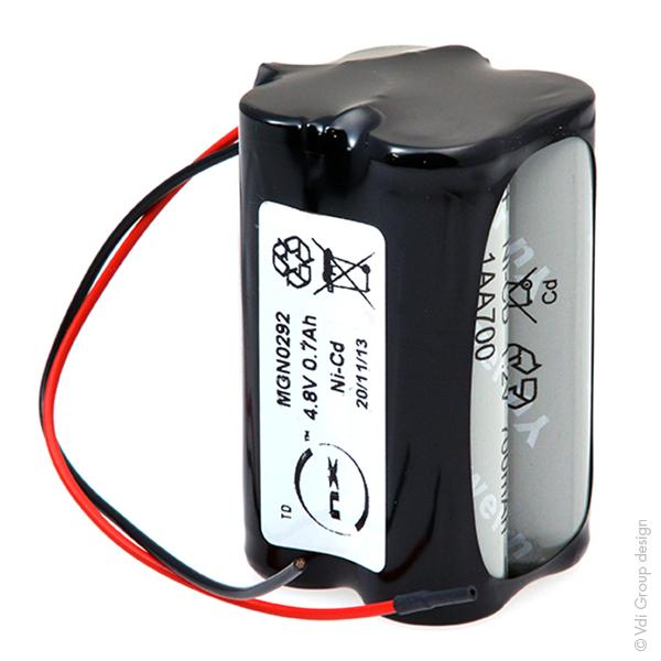 Batterie Nicd 4x AA 4S1P ST2 - 4.8V 700mAh avec fils - Marque NX_0