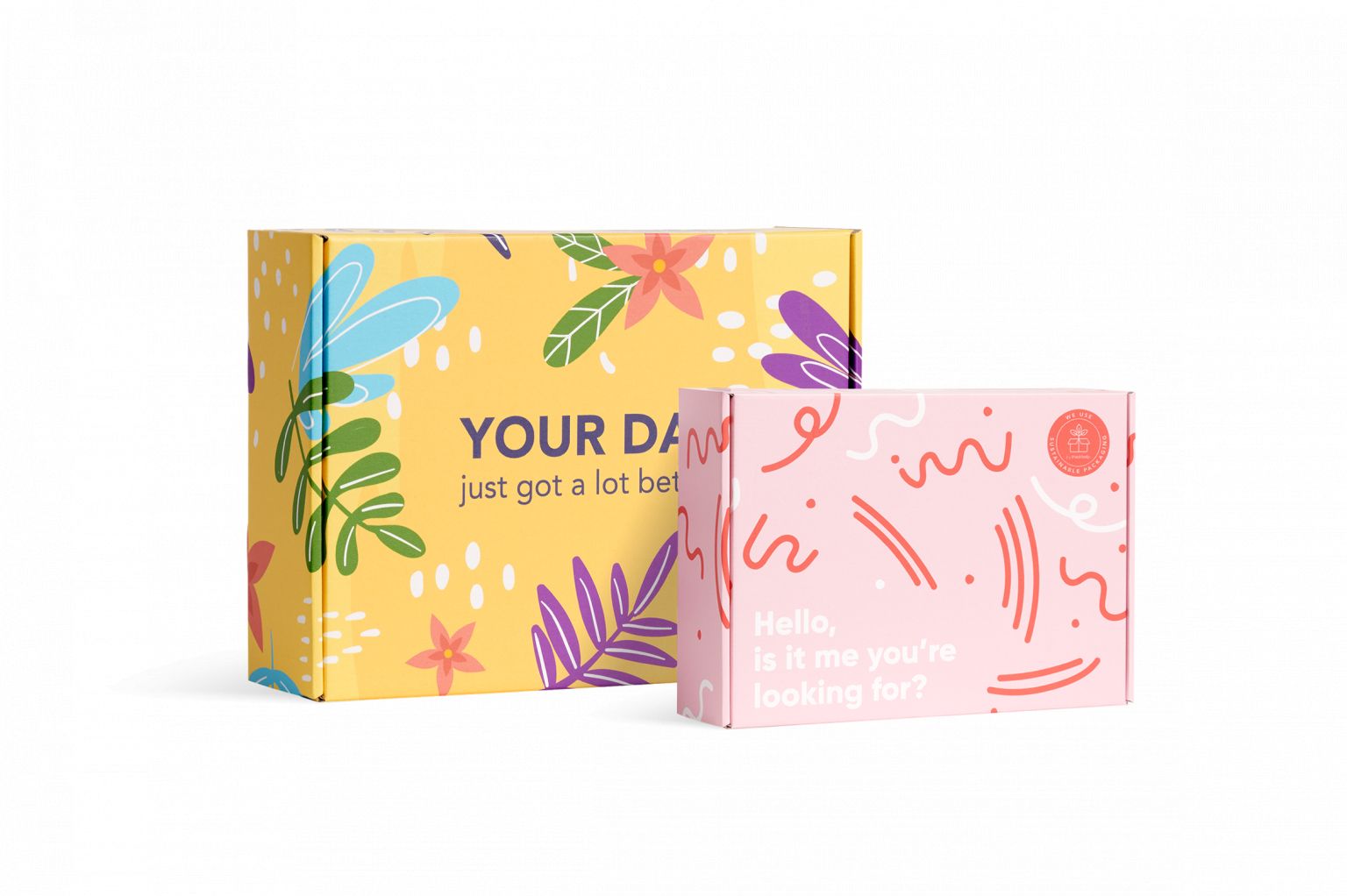 Boîte d'expédition quadrichrome pré-imprimée - Packhelp SA - 24.9 x 19 x 5.5 cm - design tendance et éco-responsable_0