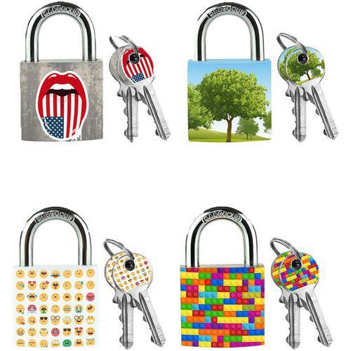 CADENAS À CLÉ EN MÉTAL MASSIF MOTIF COLORÉ 3430EUR - MASTER LOCK