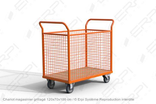 Chariot magasinier grillagé 120x70x100 cm - cmg12070100-04e_0