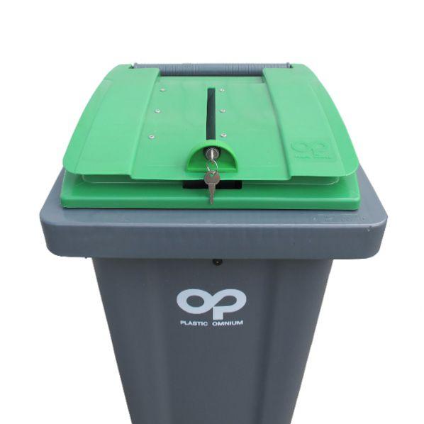 Conteneur poubelle pour papiers confidentiels - 120 litres Vert_0