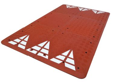 Coussins berlinois 6 éléments en caoutchouc vulcanisé rouge - 3000 x 1800 x 65 mm - surface antidérapante_0