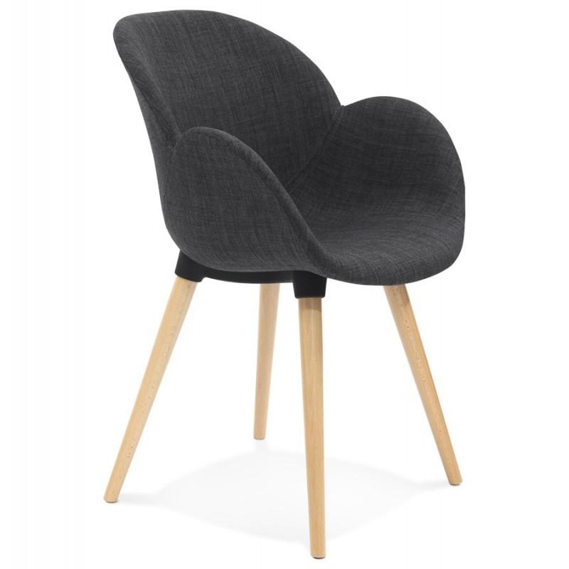 Fauteuil design en tissu Pikko 84 cm gris foncé - Paris Prix - design scandinave, assise confortable_0