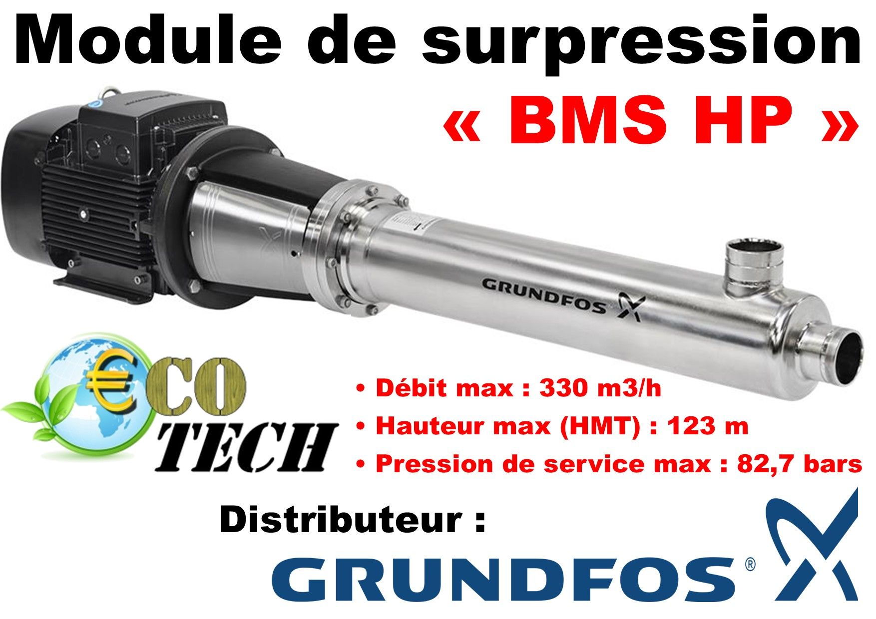 Grundfos bms hp -  pompe horizontale multicellulaire haute pression_0