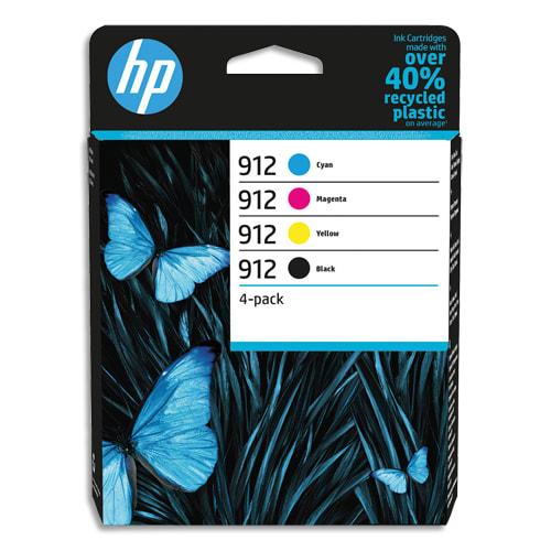 HP - Pack de 4 cartouches jet d'encre 912 - Référence 6ZC74AE - 4 couleurs_0