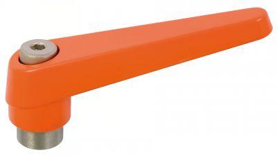 MANETTE INDEXABLE ZAMAC A INSERT TARAUDE INOX - ORANGE (14-01)_0