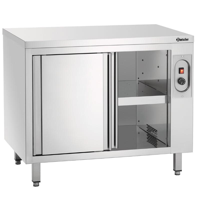 Meuble chauffant central gamme 700 - Bartscher - acier inoxydable avec portes coulissantes et pieds réglables_0