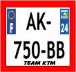Plaque d'immatriculation moto 110x100 - enduro personnalisable en plexi, avec F et département au choix_0