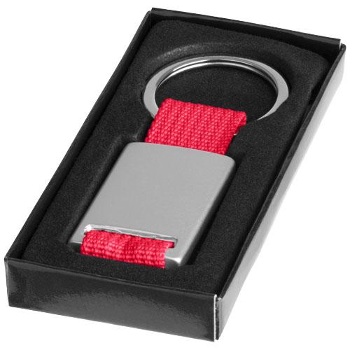 Porte-clé sanglé Alvaro 11810802 - rectangulaire, aluminium et polyester de couleur, avec boîte cadeau noire_0
