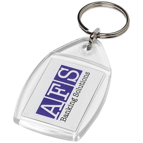 Porte-clés plastique transparent Rhombus 21054600 - Attache plastique et anneau fendu en métal_0