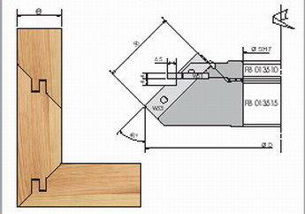 PORTE-OUTILS BOUVETAGE D'ANGLE 45° ALÉSAGE 50 MM