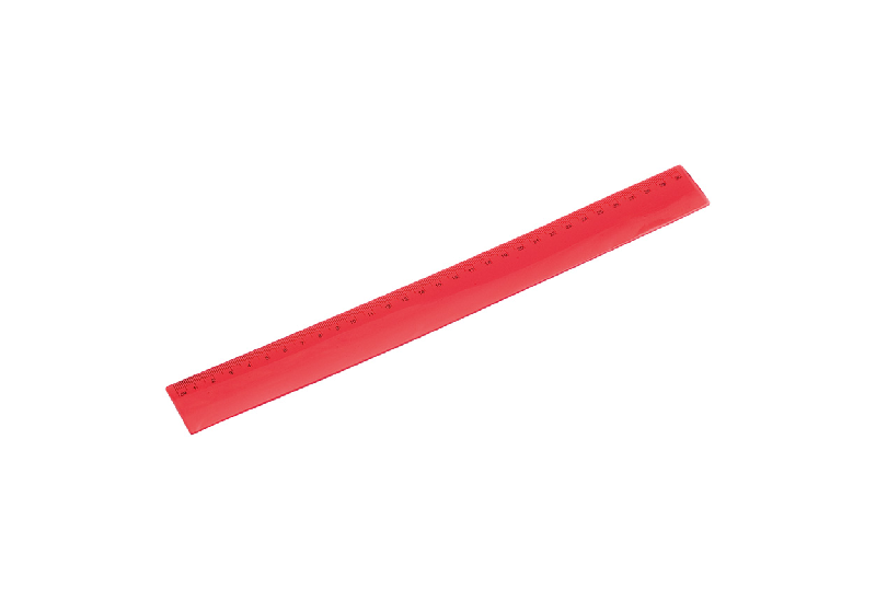 Règle transparente en plastique flexible - Couleur rouge - Poids 28g_0