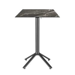 Restootab - Table haute pliable Nemo pour extérieur marbre veiné 60x60 - noir TB-NEMFF-6060C-MB.ROY_0