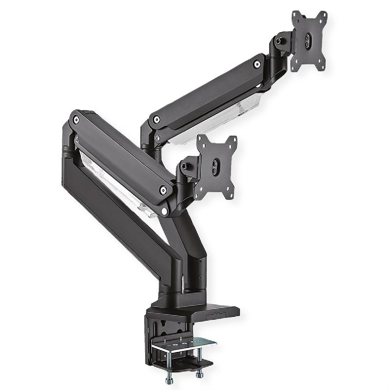 ROLINE Support double LCD à gaz, 5 axes de rotation, , max. 15 kg, jusqu'à 35 pouces_0