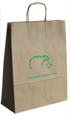 Sac publicitaire en papier kraft 100gr - 25x32x8cm - marquage flexographie 1 à 2 couleurs_0