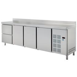 Table froide 3 portes 2 tiroirs - 2545x600x850 mm - 350 W 230/1V - 73770609 Eurast - inox 73770609_0