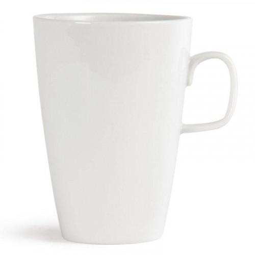 TASSES À LATTE CARRÉES ARRONDIES EN PORCELAINE OLYMPIA 400 ML - LOT DE 12