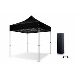 Xptent Tente Pliante 2X2 Structure Aluminium 45mm Toit 380g/m² Noir qualité Pro - noir aluminium TP4030022NO_0