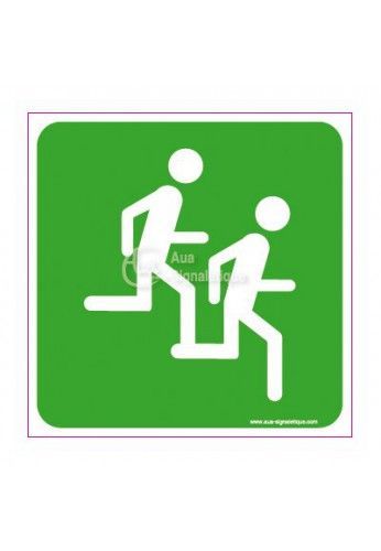 3047-ca-v-130x130 - Panneau Évacuez Calmement - Signalisations sécurité travail - AUA Signalétique - Dimensions : 130x130 mm_0
