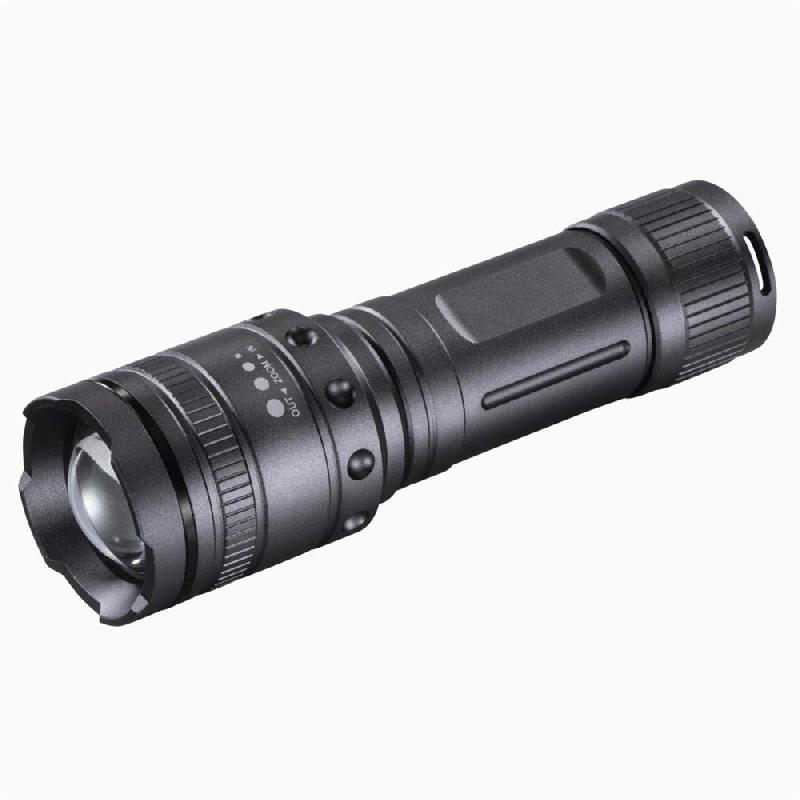 Hama 00185801 - Lampe torche LED gris argent, 10W, 1000 lm, 4 piles AAA incluses_0