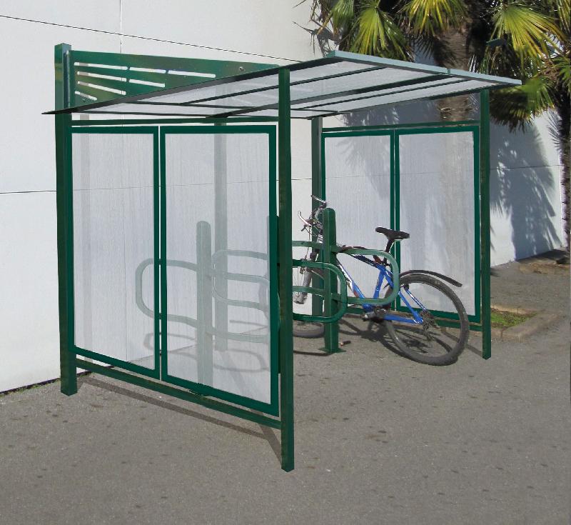 Abri Vélo Conviviale - Structure en Acier, Toiture en Polycarbonate Anti-UV, Options Bardages et Extensions_0