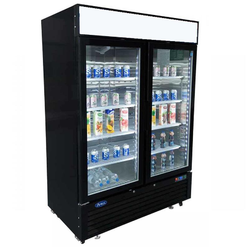 Armoire vitrée positive - 1300L - Froid ventilé - Éclairage LED - Serrure et roues avec freins_0