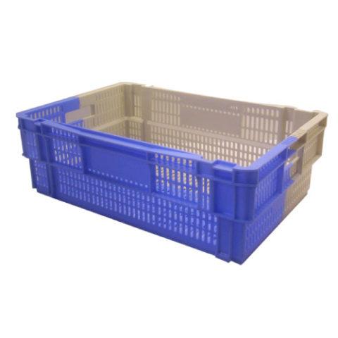 Bac en plastique ajouré gerbable - Bicolore 600×400 mm - hauteurs : 170 / 200 / 260 mm_0