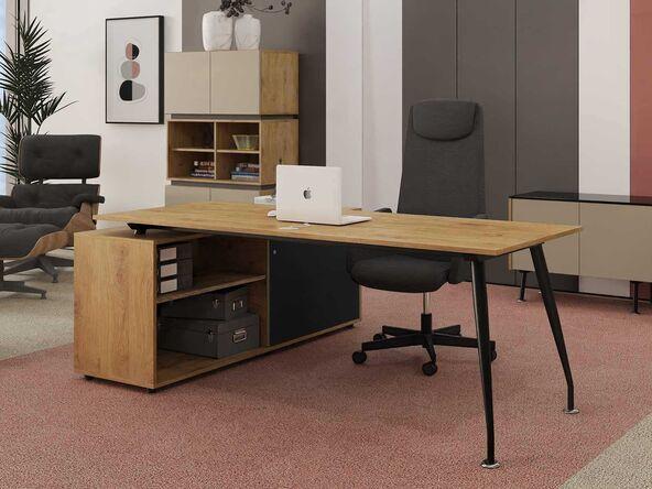 Bureau direction Sirio avec large crédence de rangement_0