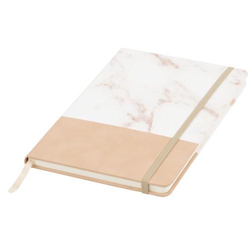 Cahier A5 marbré Two-tone - 80 feuilles lignées 70 g/m² avec élastique et ruban assortis_0