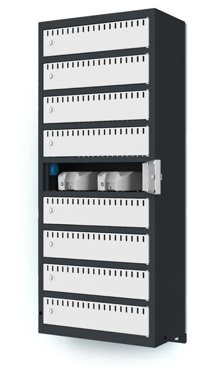 Casiers de recharge pour batteries & appareils mobiles - Montage mural - 9 compartiments_0