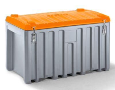 CEMO MALLE UNIVERSELLE EN POLYÉTHYLÈNE - CAPACITÉ 400 L, CHARGE MAX. 250 KG - GRIS / ORANGE